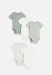 5-PACK Cotton Bodysuits - Green & White