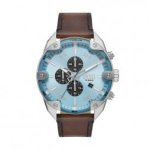 Diesel Spiked Chronograph Brown Leather Watch - DZ4606