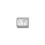 Composable Classic White Letter Y Link In Silver