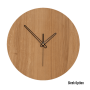 Quinn Wall Clock In Oak - 300MM Dia / Clear Varnish / Sleek / Black Second Hand