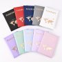 Travel Passport Card Case Couple PU Leather Passport Case Portable Vaccine Card Case Document Case Flight Ticket Holder
