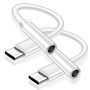 Leizhan 2PCS USB C To 3.5MM Jack Adapter USB C To 3.5MM Headphone Jack Adapter For Samsung Galaxy S8/S8+/S9/S10 Google Pixel 2/2XL Huawei P10/P20