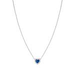 All My Love Necklace Blue Heart With Cubic Zirconia