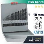 Hss Sprint Drill Bit Set 19 Piece 1-10 X 0.5MM In Metal Case