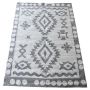 White Grey Geometric Design Modern Textured Turkish Carpet - 340 X 240 Cm