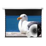 Vividstorm Slimline P Motorised Drop Down Projector Screen With White Cinema Material With Acoustic Transparency For Normal Proj