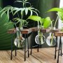 1PC Transparent Glass Vase Hydroponic Glass Bottle For Living Room Study Office Creative Desktop Decoration Flower Arrangement Decoration Planter Green Carrot Fake Flower Simulation