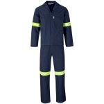 Technician 100% Cotton Conti Suit - Reflective Arms & Legs - Yellow Tape - Royal Blue 58