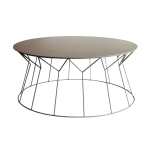 Herringbone Metal Coffee Table Pebble Ferrograin