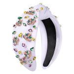 Mardi Gras Headband Accessories For Women Glitter Mask Headband Purple Jeweled Rhinestone Crystal Knotted Hairband Fat Tuesday C