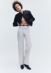Wide Twill Trousers - Light Grey