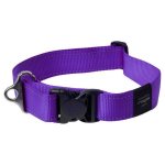 Rogz Utility Extra Extra Large 40mm Landing Strip Dog Collar - Purple Reflective