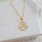 Layla-lee Gold Plated 925 Sterling Silver Wave Necklace 8X13MM 45CM Chain