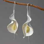 Boho Style Dangle Earrings Irregular Flower Design Golden Or Silvery Pick A Color U Prefer Match Daily Outfits Party Decor