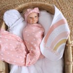 Wrap Set Swaddle Set Girly Pink Dotty Rainbow Set