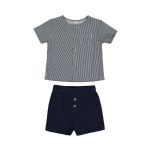 Boys Navy Stripe Woven Fashion Set