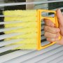 1pc Washable 7-Finger Blind Cleaner Duster Tool For Window Venetian And Air Conditioner Wood Blinds - Hand Held Mini Brush For Shop Hotel Restaurant