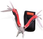 Tork Craft Mini Multitool - Red With Nylon Pouch - Engraved