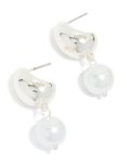 Silver Pearl & Bubble Huggie Earrings