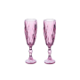 Stylish Pink Champagne Glasses - 6 Pieces