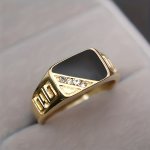 1PC New Fashion Inlaid Shiny Rhinestone Men's Ring Alloy Ring