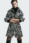 Cotton Shirt Dress - Black Patterned