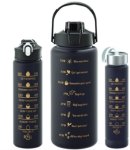 Portable Large Capacity Water Bottles 3-PIECE Set Gradient Color 2000 Ml Bottle