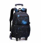 Galaxy Print Rolling Backpack Boys Bookbag On Wheels Galaxy Wheel Backpack Wheel Trolley Bag For School
