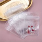50PCS Double Sided Transparent Self Sealing Bags With Hanging Hole Zipper Bone Thickened Opp Bags For Diy Jewelry Crafts Gift Pa