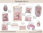 Cot Duvet Bedding Bear Pink Balloon Teddy Set