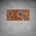 Protea Wall Art - 1040 X 535 X 20 Saddlewood Outdoor With Leds