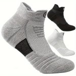 5 Pairs Of Men's Mid Crew Sport Socks Sweat-absorbing Comfy Breathable Socks For Men's Basketball Training Running Outdoor Activ