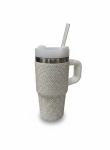 14 Oz Rhinestone Bling Stainless Steel Insulated Tumbler With Handle