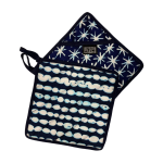 Indigo Pebble & Star Pot Grabber Set Of 2