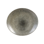 Churchill - Raku Quartz Black Oval Coupe Plate 31.7 X 25.5CM Set Of 12