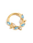 Goldair Gold Plated Titanium Blue Cubic Zirconia Vine Clicker Ring