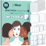 Litbear Large Pimple Patches 7 Sizes 306 Patches Big Acne Patches XL Hydrocolloid Bandages For Full Face Forehead Chin Nose Body