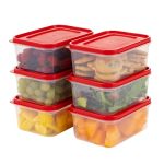 Iris Usa 12 PC Plastic Food Storage Containers With Lids 6 Meal Prep Containers & 6 Lids| Leftovers Potluck Office Lunch Salad S