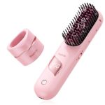 Cordless Hair Straightener Brush With Charging Dock Portable Travel Hair Straightening Brush With 300M Negative Ions 10 000MAH B