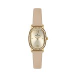 Premium Gold Tone Beige Leather Watch