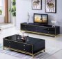 Asher Coffee Table + Tv Stand Set Black