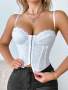 1PC Lace Bustier Crop Top Sexy Mesh Camisole Bodysuit For Women Backless Party Wear