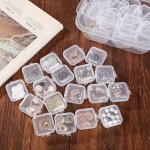 20PCS Clear Plastic Jewelry Storage Boxes With Lid Classic Rectangle Shape Locking Buckle Closure Multipurpose Organizer For Ear