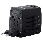 Volkano Worldwide Series Pd 20W + Qc Travel Adapter Plug With 4 USB Charge Ports - Black
