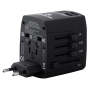 Volkano Worldwide Series Pd 20W + Qc Travel Adapter Plug With 4 USB Charge Ports - Black