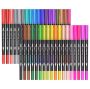 36 Piece - Water-based Ink Marker Pens With Dual Tip Design - Multicolor