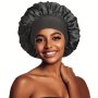 1pc Comfortable Satin Sleeping Cap For Women - Wide Elastic Band For Natural Long Curly Hair - Perfect For Salon Spa And Home Use