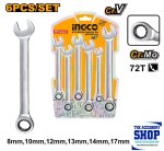 Spanner Set Ratchet Combination 6 Pieces Ingco HKSPAR1062
