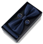 Men's Bow Tie Set - Pocket Square Cufflinks And Gift Box