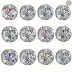 1PC 925 Sterling Silver Twelve Months Series Round Charm Beads Suitable For Original Bracelet Necklace Diy Making Jewelry Access